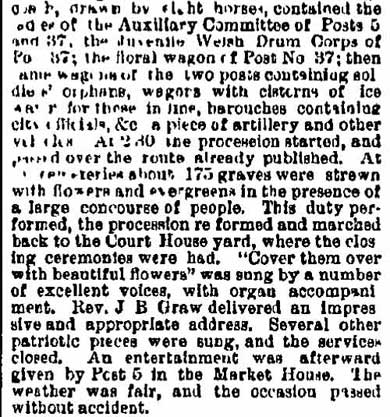 Philadelphia Inquirer, June 1, 1880 - GAR and Jennings Band article, column 2