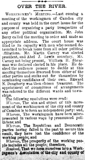Philadelphia Inquirer, September 5, 1877 — Workingmen's Meeting (part 1)