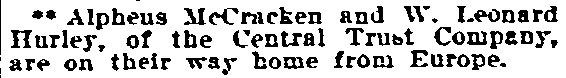 Alpheus McCracken and W. Leonard Hurley, Philadelphia Inquirer, August 13, 1906