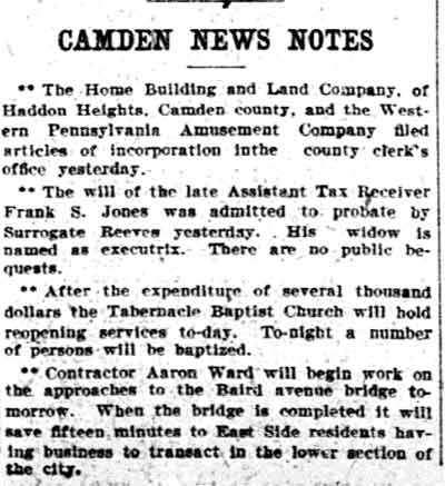 Camden News Notes newspaper clipping