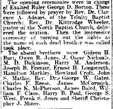 Philadelphia Inquirer, December 7, 1903 — Camden Elks Hold a Lodge of Sorrow, part 2