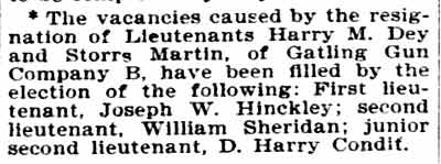 Philadelphia Inquirer, April 6, 1895, Gatling Gun Company B vacancies filled