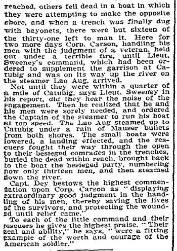 New York Times, June 9, 1900, The Fight at Catubig, column 2