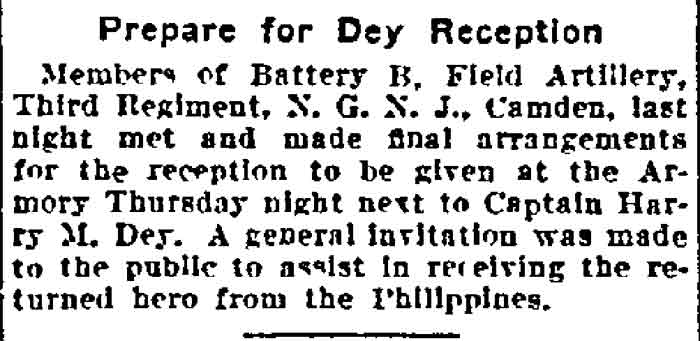 Philadelphia Inquirer, July 23, 1901, Prepare for Dey Reception