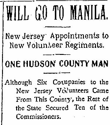 Jersey Journal, August 25, 1899, Will Go to Manila, page 1