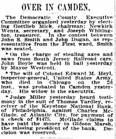 Philadelphia Inquirer, January 20, 1895