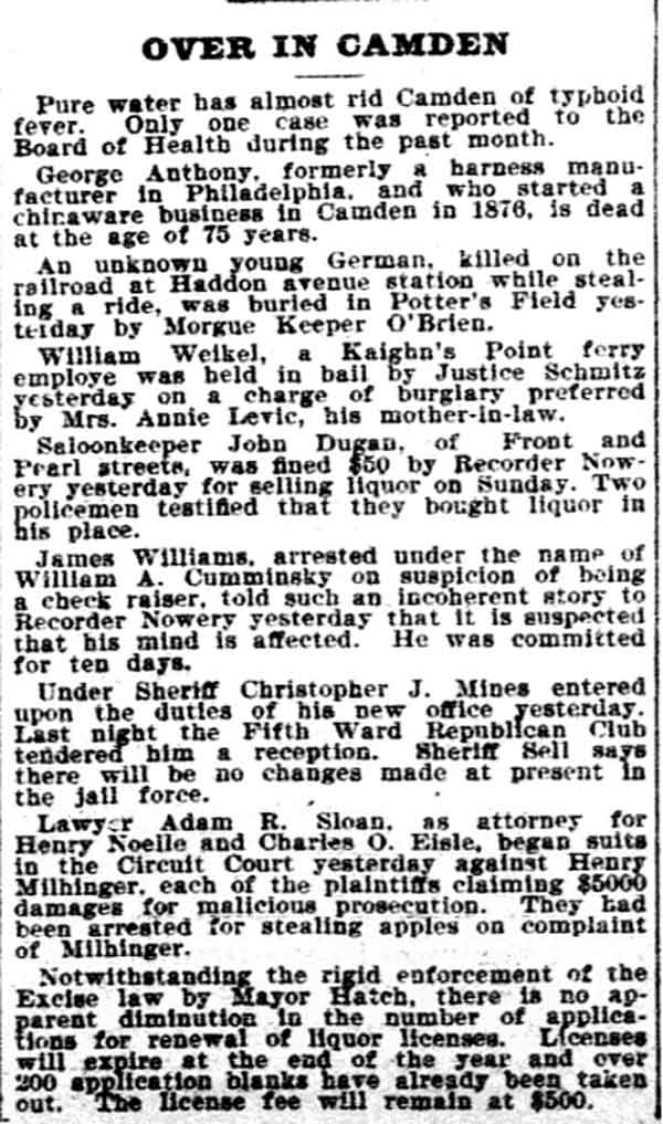 Over in Camden — Philadelphia Inquirer, November 16, 1899