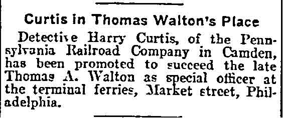 Philadelphia Inquirer, February 12, 1905 — Curtis in Thomas Walton's Place