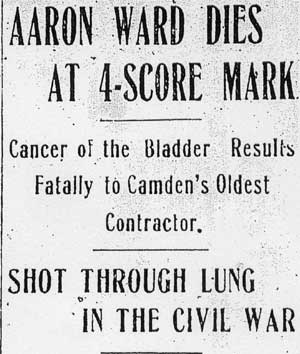 Obituary headline: Aaron Ward Dies at 4-Score Mark