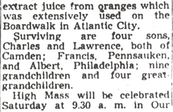 Alfred A. Ladner obituary, Camden Courier-Post, March 23, 1950, part 2