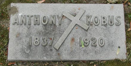 Anthony Kobus grave marker detail