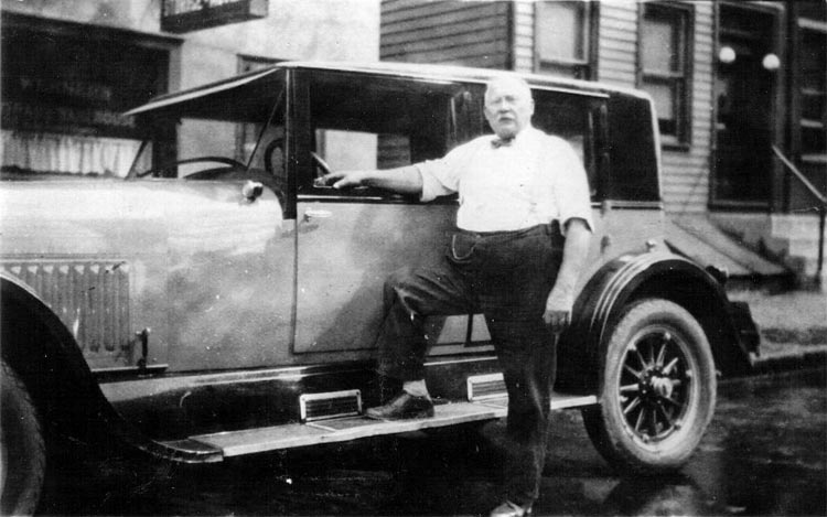 August Werner in front of his home and business at 521 Berkley Street in the 1930s