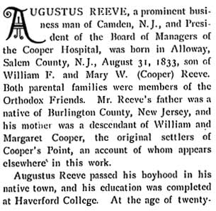 Biographical Review of Augustus Reeve, page 1
