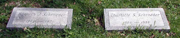 Gravestone inscription for Bernard C. Schroeder