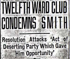 Headline: Twelfth Ward Club Condemns Smith