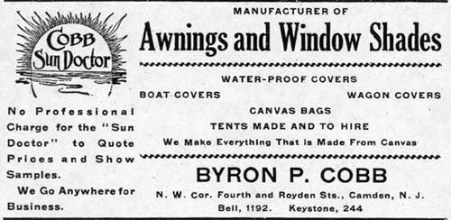 Byron P. Cobb Sr. in the 1913-1914 Camden City Directory
