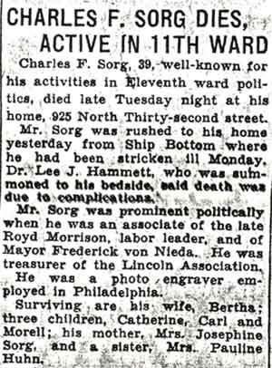 Obituary for Charles F. Sorg