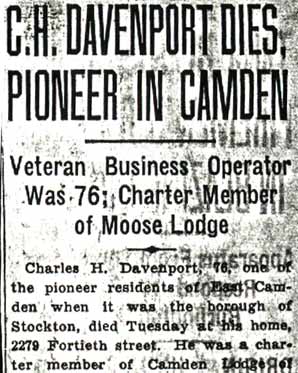 Obituary for Charles H. Davenport, part 1