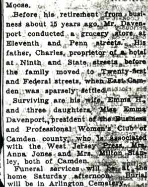 Obituary for Charles H. Davenport, part 2