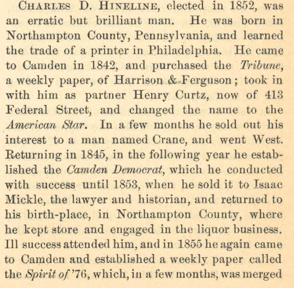 Charles D. Hineline biography page 1