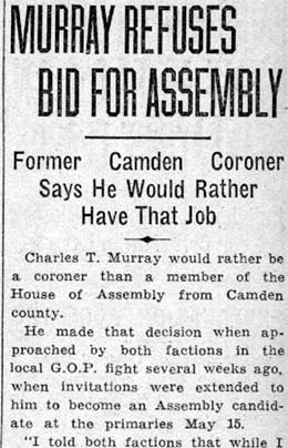 Camden Courier-Post, May 8, 1934 — Charles T. Murray, part 1