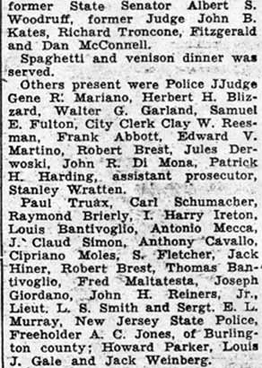 Camden Courier-Post, January 7, 1938: 'Chiselers' to Seek Club Headquarters, column 3