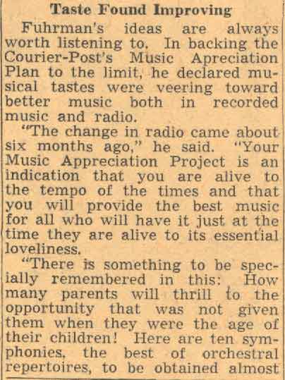 Taste Found Improving, Camden Courier-Post, June 1939, part 1