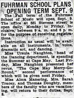 Camden Courier-Post, August 30, 1936 — Fuhrman School Plans Opening Term