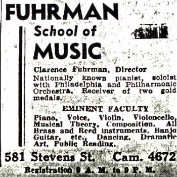 Fuhrman School of Music advertisement, October 12, 1936