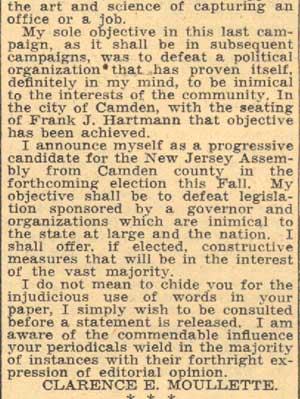 Newspaper clipping from Camden Courier-Post, August 1, 1935, page 2
