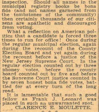 Newspaper clipping from Camden Courier-Post, August 5, 1935, page 2