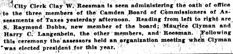 Camden Courier-Post, January 22, 1938 — additional clipping
