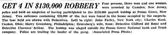 Gettysburg Times February 5, 1934 - Clifford Del Rossi caption