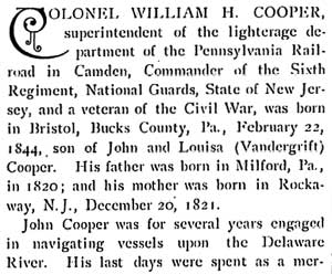 Colonel William H. Cooper biographical review, 1897 — page 1