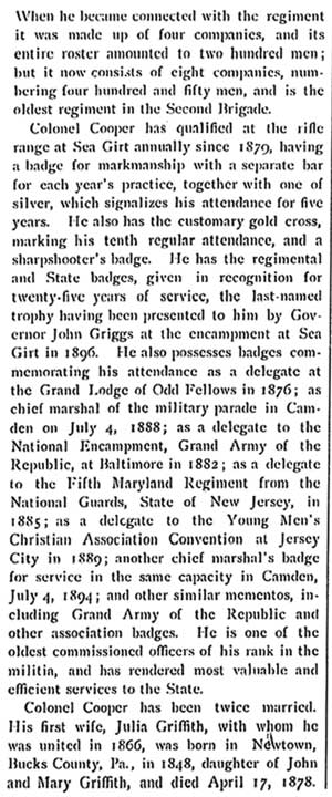 Colonel William H. Cooper biographical review, 1897 — page 4