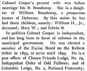 Colonel William H. Cooper biographical review, 1897 — page 5