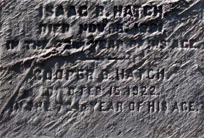 Evergreen Cemetery — Isaac B. Hatch and Cooper B. Hatch grave