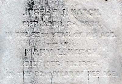 Evergreen Cemetery — Joseph J. Hatch and Mary L. Hatch grave marker (parents)