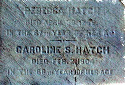 Evergreen Cemetery — Rebecca Hatch and Caroline S. Hatch grave marker (sisters)