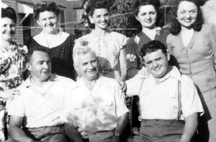 Daniel Gottlieb with seven of his eight children — Top: Essie, Anne, Jean, Leah, Jeannette; Bottom: Jim, Dan, and Leon. Not pictured: Gerald