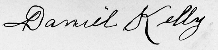 Signature of Daniel Kelly
