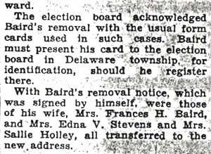 Baird Quits Camden, continued