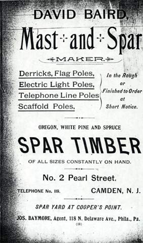 1896 Camden City Directory Advertisement for David Baird