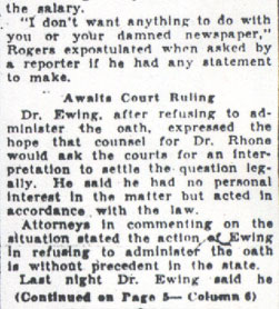 Dr. David S. Rhone newspaper clipping continued