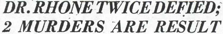 Dr. David S. Rhone in the news, September 19, 1928