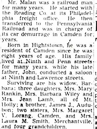 Obituary for Dick Malan, part 3
