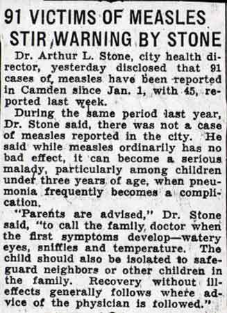 91 Victims of Measles Stir Warning by Stone