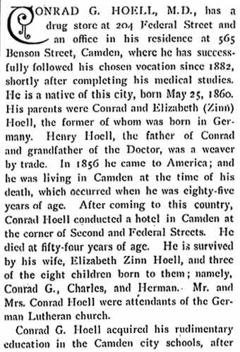 Portrait of Dr. Conrad G. Hoell from 1897 Biographical Review