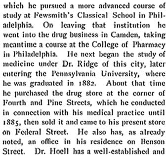 Biographical Review 1897, Dr. Conrad G. Hoell biography, page 1
