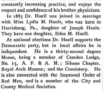 Biographical Review 1897, Dr. Conrad G. Hoell biography, page 2